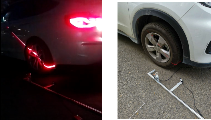 線激光掃描行駛車(chē)輛輪胎輪廓線的方法與裝置